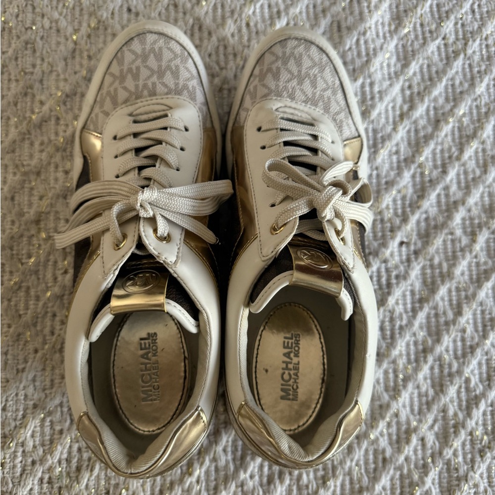 Michael Kors Gold Tennis Shoes